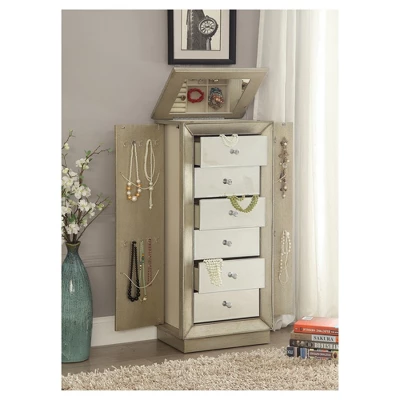 Jewelry Armoire Gold - Acme Furniture 1 Jewelry Armoire Gold - Acme Furniture