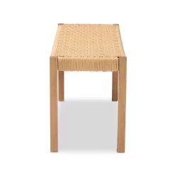 Pacari Rustic Transitional Wood Hemp Accent Bench Oak Brown - Baxton Studio -Cozy Living Deals Store GUEST 99a9113e 5fb3 419b 8e26 876e6b2c914e