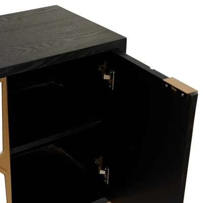 Glam Mirrored Wood Cabinet - Olivia & May 6 Glam Mirrored Wood Cabinet - Olivia & May - Image 6