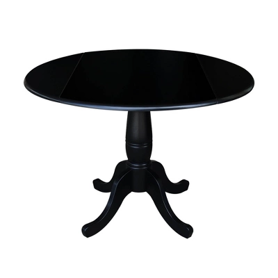 Davidson Round Dual Drop Leaf Pedestal Table Black - International Concepts 10 Davidson Round Dual Drop Leaf Pedestal Table Black - International Concepts - Image 10