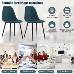 Tangkula Dining Chairs Set Of 2 Upholstered Fabric Chairs W/Metal Legs For Living Room Blue 14 Tangkula Dining Chairs Set Of 2 Upholstered Fabric Chairs W/Metal Legs For Living Room Blue -Cozy Living Deals Store GUEST 9a32dbf2 bdea 449f abcc 35a8b158bddd