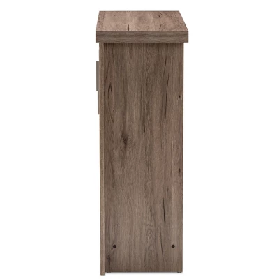 Laverne Modern And Contemporary Oak Finished Shoe Cabinet Brown - Baxton Studio 3 Laverne Modern And Contemporary Oak Finished Shoe Cabinet Brown - Baxton Studio - Image 3