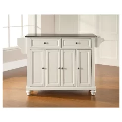Cambridge Stainless Steel Top Kitchen Island - White - Crosley -Cozy Living Deals Store GUEST 9a6d134d 9d1f 45bd 91c1 d527473b54d4