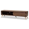 Dena Wood And Gold TV Stand For TVs Up To 60" Walnut - Baxton Studio