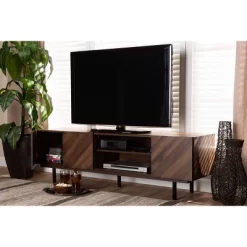 Berit Wood TV Stand For TVs Up To 70" Walnut - Baxton Studio -Cozy Living Deals Store GUEST 9c61ee5a dd9b 44e6 ad2d ac9abcf59e8a