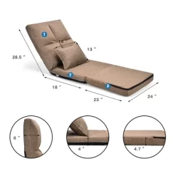 Costway Fold Down Chair Flip Out Lounger Convertible Sleeper Couch Futon Bed W/ Pillow -Cozy Living Deals Store GUEST 9c7eee78 d6db 4bfb b806 774e05b76879
