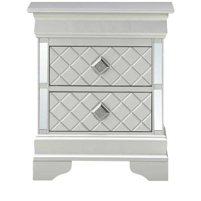 Passion Furniture Verona 2-Drawer Nightstand (24 In. H X 16 In. W X 21 In. D) 8 Passion Furniture Verona 2-Drawer Nightstand (24 In. H X 16 In. W X 21 In. D) - Image 8