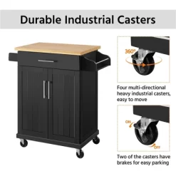 Yaheetech Rolling Kitchen Island Kitchen Cart With Towel Rack & Drawer -Cozy Living Deals Store GUEST 9dae8efb 5932 4258 87a7 235374ea6f18