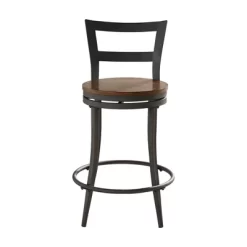 Set Of 2 24" Saroyan Swivel Metal & Wood Counter Height Barstool Graphite - Inspire Q -Cozy Living Deals Store GUEST 9dca4b2c 7aaa 4bbc 9303 592d2395d0d1