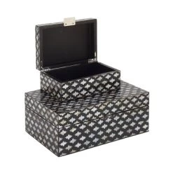 Set Of 2 Wooden Boxes With Pattern - Olivia & May -Cozy Living Deals Store GUEST 9dd37a42 8ff8 4e1f 8131 67b488d7a46c