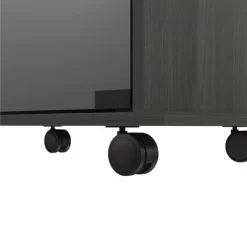 TUHOME Portable Dukat Wine And Liquor Bar Storage Display Cabinet Cart With Glass Door, 4 Wheels, 2 Shelves, And 6 Cubbies -Cozy Living Deals Store GUEST 9ec63e9c 29f6 40c8 8e46 903f17ceb2b4