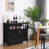 Costway Kitchen Buffet Server Sideboard Storage Cabinet W/2 Doors & Shelf WhiteBlack