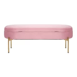 48" Chloe Storage Bench Velvet/Metal Gold/Blush Pink - LumiSource -Cozy Living Deals Store GUEST 9f86cc23 4a9d 4156 ba4a 94f11444a718
