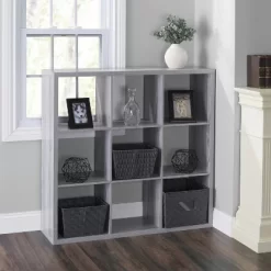 Home Basics 9 Open Cube Organizing Wood Storage Shelf