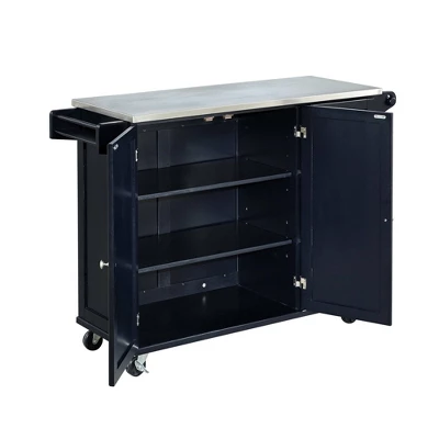 Large Dolly Madison Kitchen Cart With Stainless Steel Top - Homestyles 12 Large Dolly Madison Kitchen Cart With Stainless Steel Top - Homestyles - Image 12