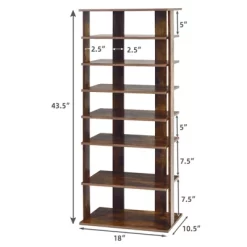 Tangkula 7-Tier Shoe Rack Free Standing Shelf Storage Modern Shoe Rack Organizer Brown/Black/White -Cozy Living Deals Store GUEST a0dbd4ed f1ff 476b b1de e25ab0f0471c