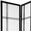 7 Ft. Tall Double Cross Shoji Screen - Black (5 Panels)