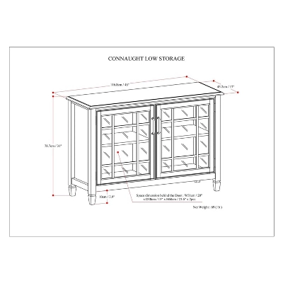 46" Hampshire Solid Wood Low Storage Cabinet Dark Chestnut Brown - WyndenHall 8 46" Hampshire Solid Wood Low Storage Cabinet Dark Chestnut Brown - WyndenHall - Image 8