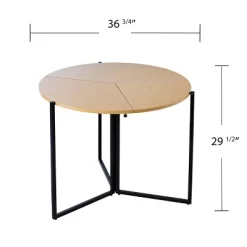 Valxina Round Folding Dining Table Natural/Black - Aiden Lane -Cozy Living Deals Store GUEST a20e532d caf9 4bfb a62c 7f1dfe9bd798