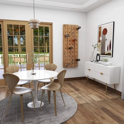 Rustic Wood Wall Wine Rack Brown - Olivia & May 10 Rustic Wood Wall Wine Rack Brown - Olivia & May - Image 10