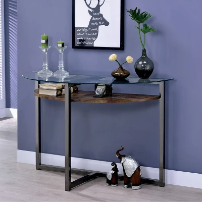 Regivea Open Shelf Sofa Table Black Chrome - MiBasics 1 Regivea Open Shelf Sofa Table Black Chrome - MiBasics