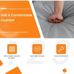 Costway Modern Modular 3-Seat Sofa Couch W/ Side Storage Pocket & Metal Leg Ash Grey -Cozy Living Deals Store GUEST a2784437 8e1b 4a5b aa52 806f5e87854a