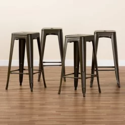 4pc Horton Gunmetal Metal Stackable Barstool Set Gun Metal - Baxton Studio 12 4pc Horton Gunmetal Metal Stackable Barstool Set Gun Metal - Baxton Studio -Cozy Living Deals Store GUEST a28271d0 c9ae 4523 88a9 b51194e00fd7