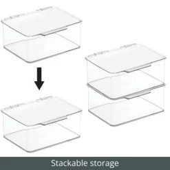 MDesign Plastic Craft Room Storage Organizer Box With Hinged Lid, 8 Pack, Clear 10 MDesign Plastic Craft Room Storage Organizer Box With Hinged Lid, 8 Pack, Clear -Cozy Living Deals Store GUEST a2bd509b 4a1c 4581 a69a 10461dee7744