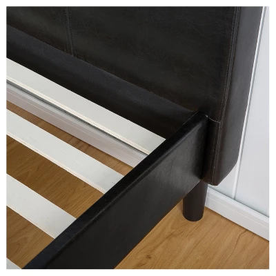 Platform Bed Faux Leather Dark Brown - Sleep Revolution 1 Platform Bed Faux Leather Dark Brown - Sleep Revolution