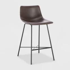 Set Of 3 24" Phillip Counter Height Barstool Brown - Poly & Bark