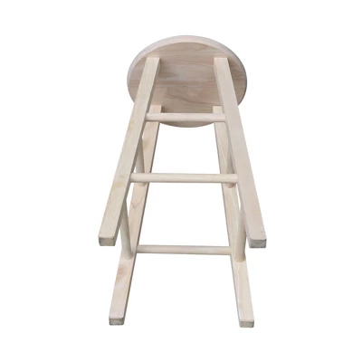 Round Top Barstool Unfinished - International Concepts 4 Round Top Barstool Unfinished - International Concepts - Image 4