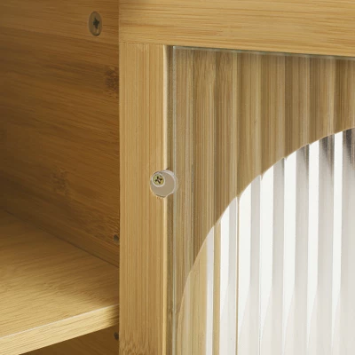 Organnice Single Door Nightstand, Bamboo Bedside Table 3 Organnice Single Door Nightstand, Bamboo Bedside Table - Image 3