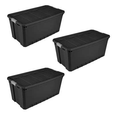 Sterilite Storage System Solution With 50 Gallon Heavy Duty Stackable Storage Box Container Totes With Grey Latching Lid For Home Organization 5 Sterilite Storage System Solution With 50 Gallon Heavy Duty Stackable Storage Box Container Totes With Grey Latching Lid For Home Organization - Image 5