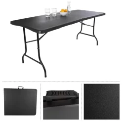 Folding Table - Lightweight Portable Folding Desk - 6-Foot-Long Plastic Table For Camping, Playing Cards, Parties, And Dining By Everyday Home (Black) 9 Folding Table - Lightweight Portable Folding Desk - 6-Foot-Long Plastic Table For Camping, Playing Cards, Parties, And Dining By Everyday Home (Black) -Cozy Living Deals Store GUEST a4ebff10 b9bf 4232 8bb9 9f267b82d590