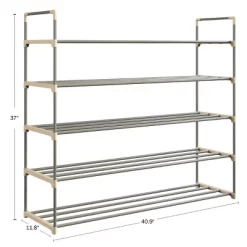 Hastings Home Five-Tier 30-Pair Shoe Storage Rack