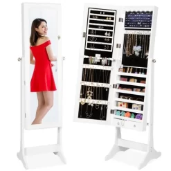 Best Choice Products 6-Tier Standing Mirror Lockable Storage Organizer Cabinet Armoire W/ LED Lights -Cozy Living Deals Store GUEST a53662f6 4fa4 45c3 8f56 c19a4ce03288
