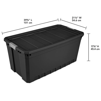 Sterilite Storage System Solution With 50 Gallon Heavy Duty Stackable Storage Box Container Totes With Grey Latching Lid For Home Organization 4 Sterilite Storage System Solution With 50 Gallon Heavy Duty Stackable Storage Box Container Totes With Grey Latching Lid For Home Organization - Image 4