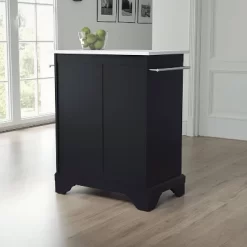 Lafayette Stone Top Portable Kitchen Island/Cart Black/White - Crosley -Cozy Living Deals Store GUEST a5575e69 6c8b 4492 8644 7d33225b8588