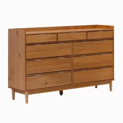 Mid-Century Modern Solid Wood 9 Drawer Horizontal Dresser - Saracina Home -Cozy Living Deals Store GUEST a5d5644c 70fb 4098 a150 33db6395ee8f