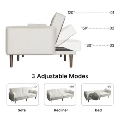 Convertible Futon Sofa Bed With Wooden Legs - ModernLuxe 13 Convertible Futon Sofa Bed With Wooden Legs - ModernLuxe -Cozy Living Deals Store GUEST a6435b2a 5f55 4bfe a975 c219573059c5