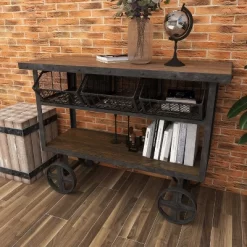 Industrial Metal Console Table Dark Black - Olivia & May -Cozy Living Deals Store GUEST a64bf572 f163 4c8a a3e2 7785440578af