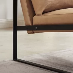 PU Leather Metal Frame Armchair With Non-slip Adsorption Feet And Back Cushion - ModernLuxe -Cozy Living Deals Store GUEST a6f0dfe4 6914 421e 88bf 3790e496ca9c