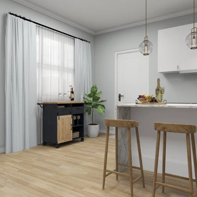 Industrial Rolling Cart Black - Olivia & May 9 Industrial Rolling Cart Black - Olivia & May - Image 9