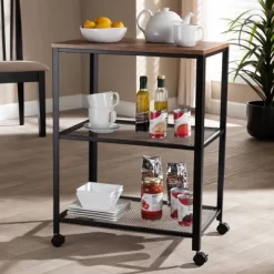 Verna Metal And Wood Kitchen Serving Cart Oak Brown/Black - Baxton Studio 8 Verna Metal And Wood Kitchen Serving Cart Oak Brown/Black - Baxton Studio -Cozy Living Deals Store GUEST a7c42b42 81ad 44c7 94ff 18d78c3871f8