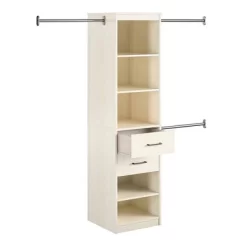 Kelly 5 Shelf 2 Drawer Closet Organizer With 3 Adjustable Hanging Rods Ivory Oak - Novogratz -Cozy Living Deals Store GUEST a7c5268b 3c71 42b1 8b32 b7259df7cad1