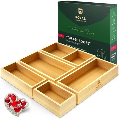 Royal Craft Wood Universal Bamboo Storage Box Set 7 Royal Craft Wood Universal Bamboo Storage Box Set - Image 7