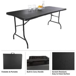 Folding Table Set - Set Of 2 Lightweight Portable Tables - 6-Foot-Long Plastic Tabletops For Camping, Parties, And Dining By Everyday Home (Black) 15 Folding Table Set - Set Of 2 Lightweight Portable Tables - 6-Foot-Long Plastic Tabletops For Camping, Parties, And Dining By Everyday Home (Black) -Cozy Living Deals Store GUEST a7e9d727 a885 4592 9b89 1ea4a8adbce6