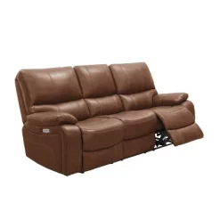 Quinby Leather Power Reclining Sofa - Abbyson Living