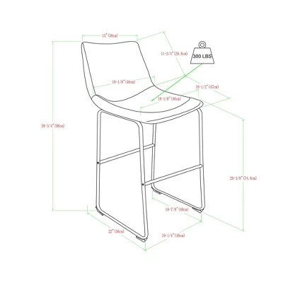 Set Of 2 Laslo Modern Upholstered Faux Leather Barstools - Saracina Home 6 Set Of 2 Laslo Modern Upholstered Faux Leather Barstools - Saracina Home - Image 6