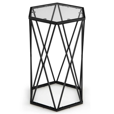 Costway Set Of 2 End Table Tempered Glass Top Metal Frame Hexagonal Accent Side Table 9 Costway Set Of 2 End Table Tempered Glass Top Metal Frame Hexagonal Accent Side Table - Image 9